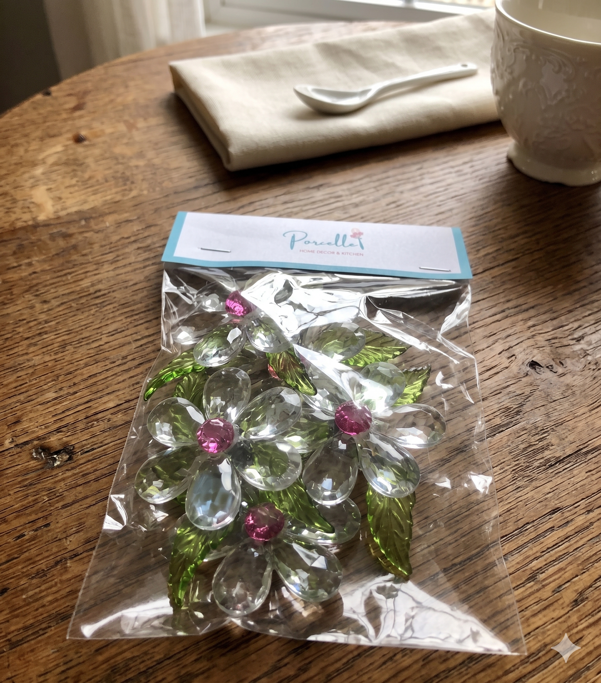 Acrylic Enamel Flower Magnets set of 5