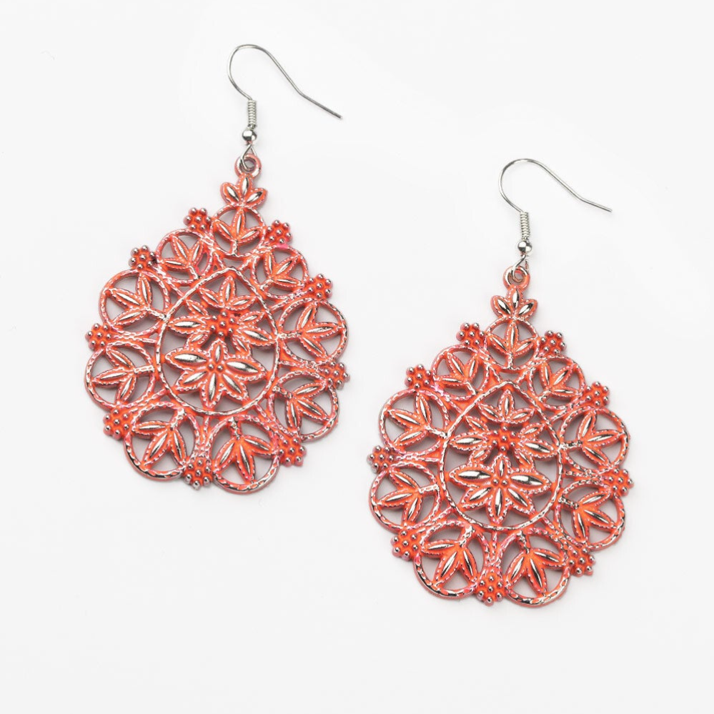 Floral Affair - Orange  Earrings