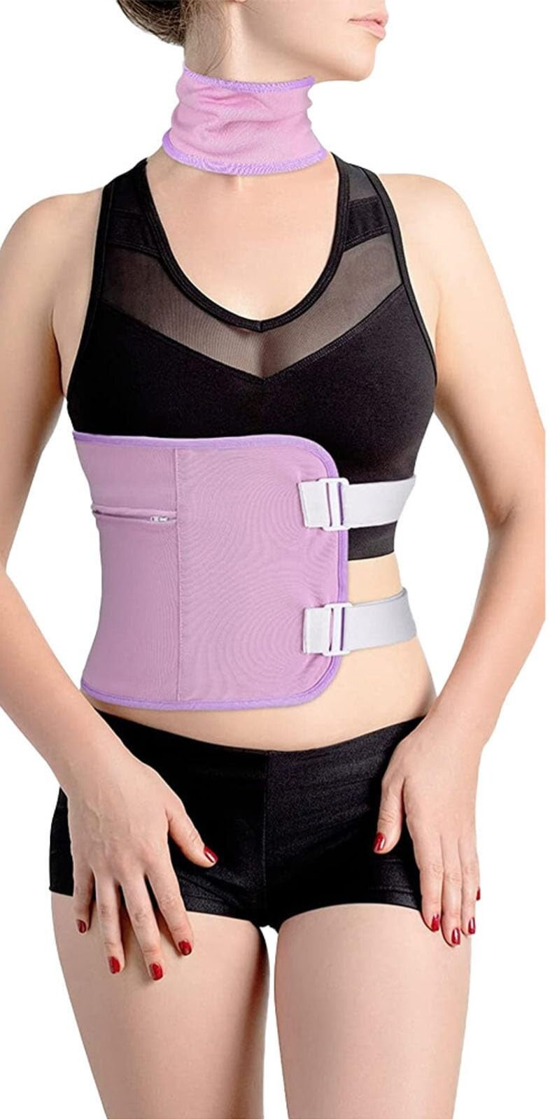 2 Piece  Pack Set Adjustable Reusable Washable  Waist Neck Pack Purple