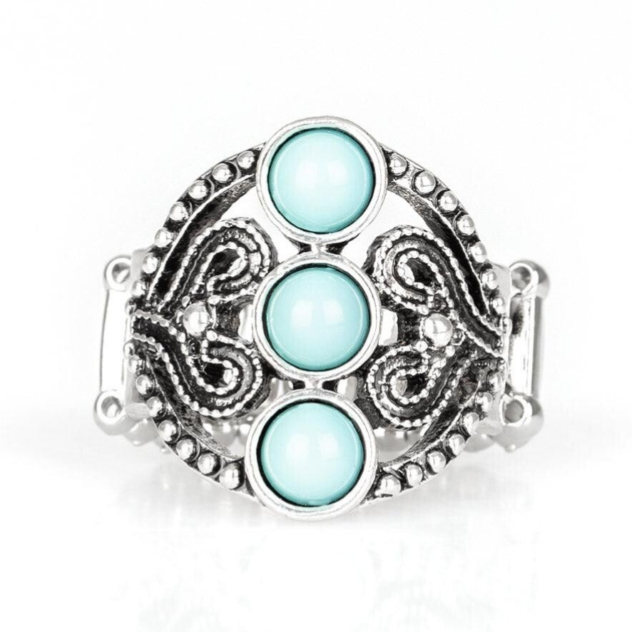 Triple Whammy Blue Ring