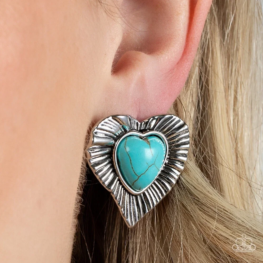 Rustic Romance Blue Turquoise Post Earrings