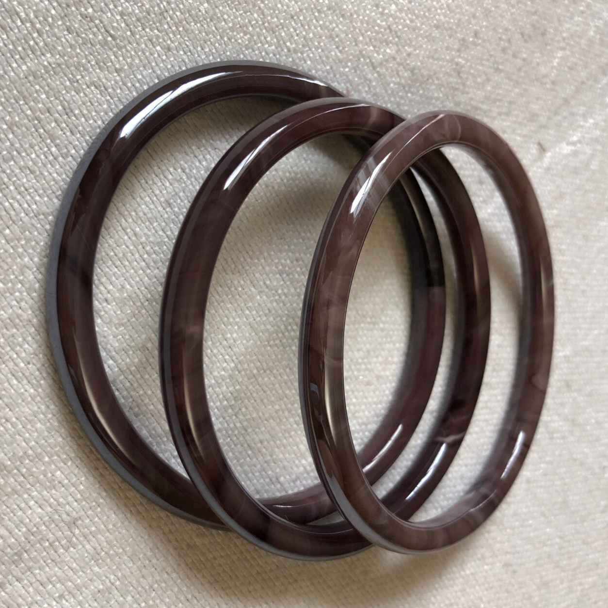 Agate Bangle Glass Purple Bracelet Set /Conjunto de pulsera de ágata con cristal morado