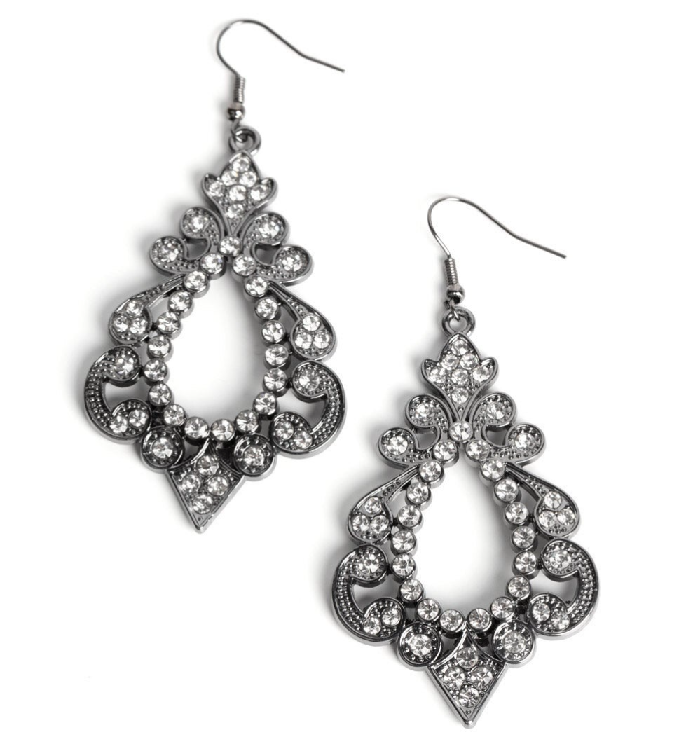 FIT FOR A DIVA - BLACK GUNMETAL EARRINGS