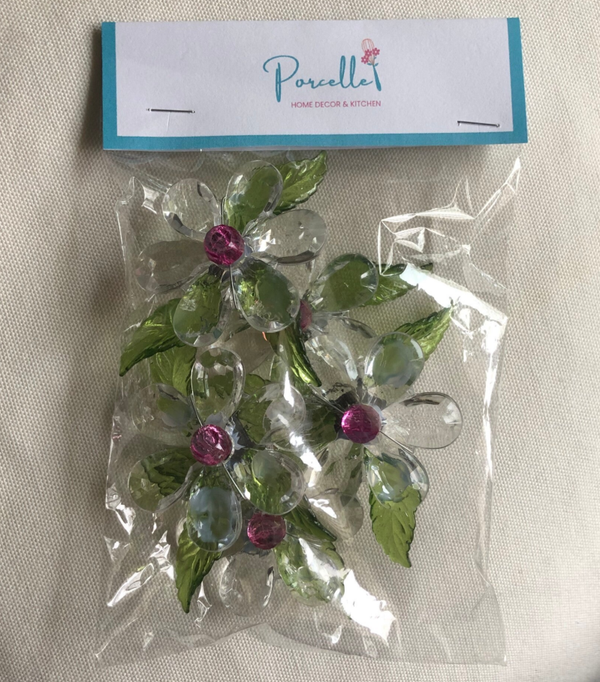 Acrylic Enamel Flower Magnets 5 Pack