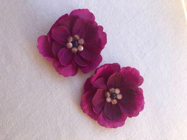 Purple Rose Flower Magnets 2 Pack