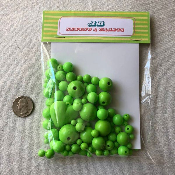 Bright Green Acrylic Beads