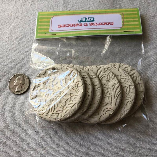 Blank  2 1/2"  Clay Pendants Set of 6