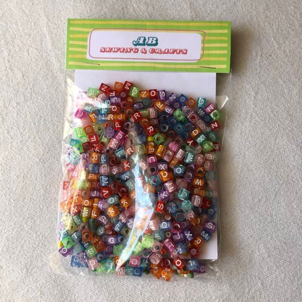 Acrylic Square Letter Beads