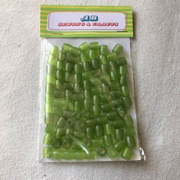 Acrylic Barrel green Beads 1 cm