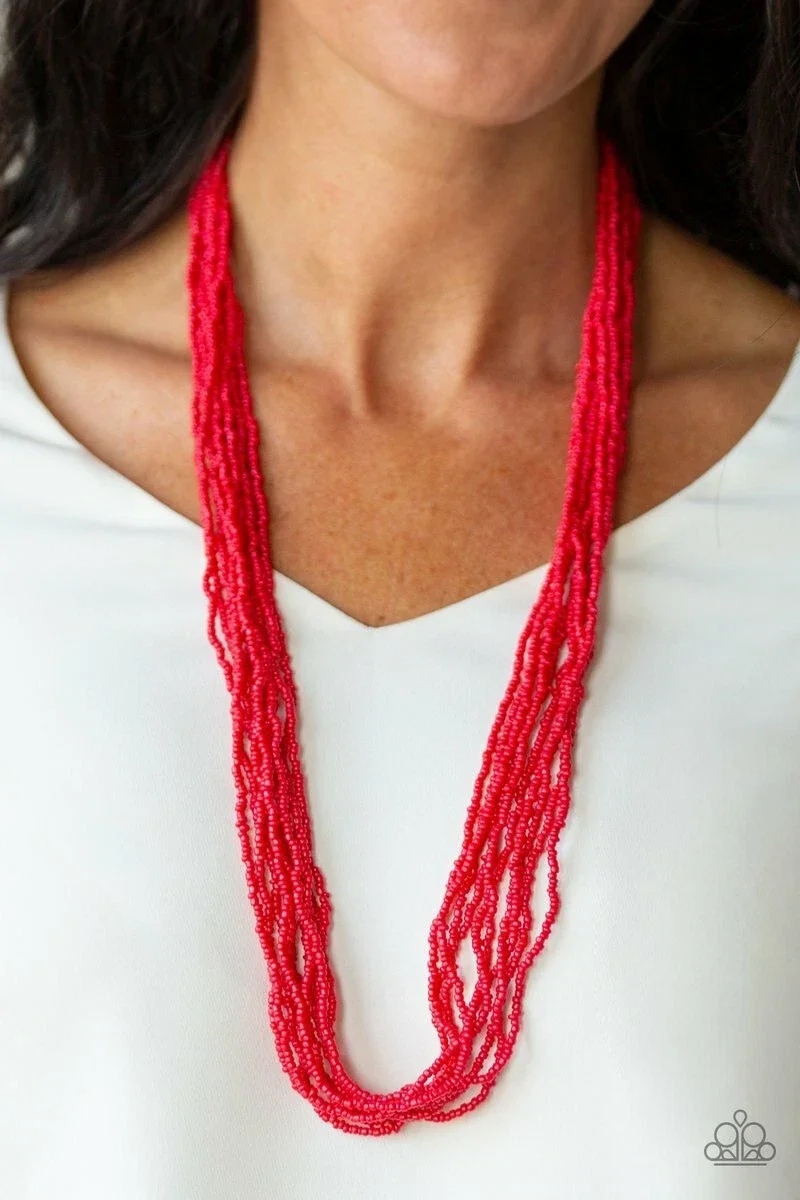 Congo Colada - Red Seed bead Necklace Paparazzi