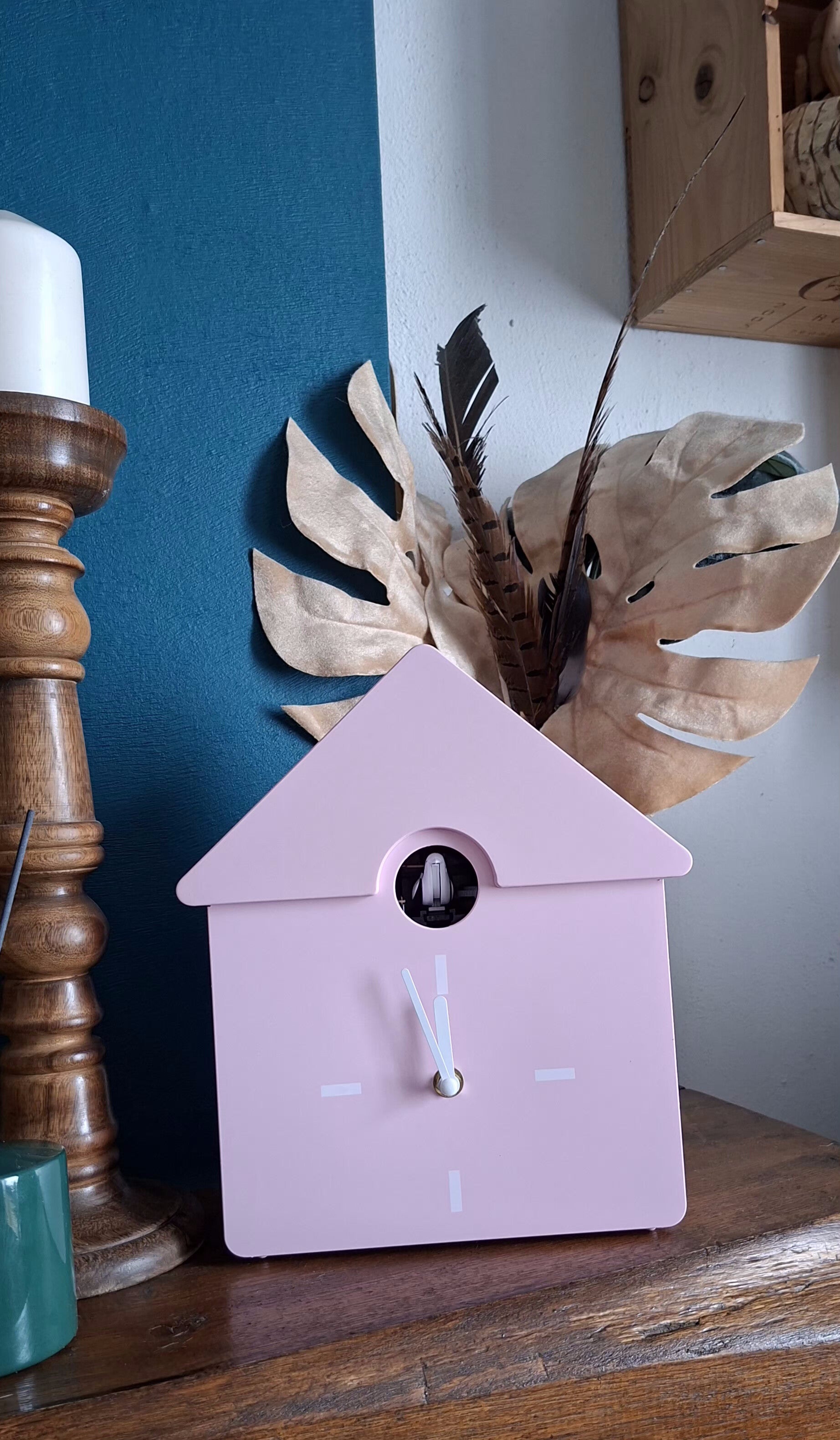 Horloge coucou moderne  Rose pâle