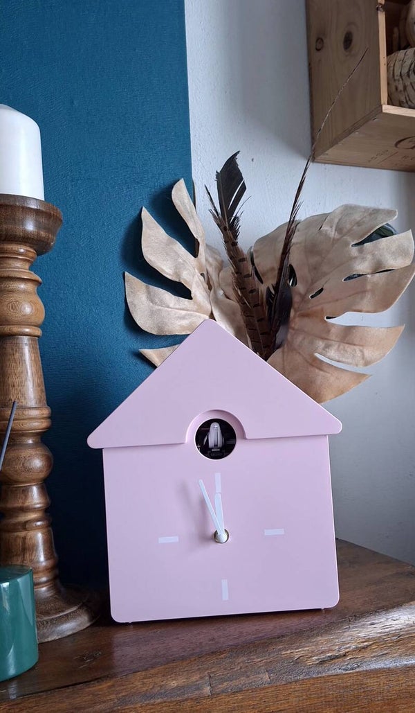 Horloge coucou moderne  Rose pâle