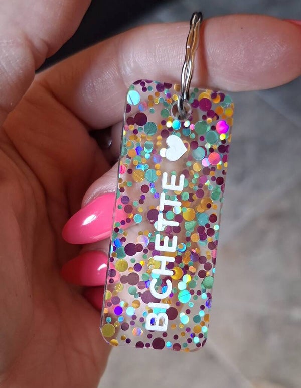 Porte clé paillette BICHETTE