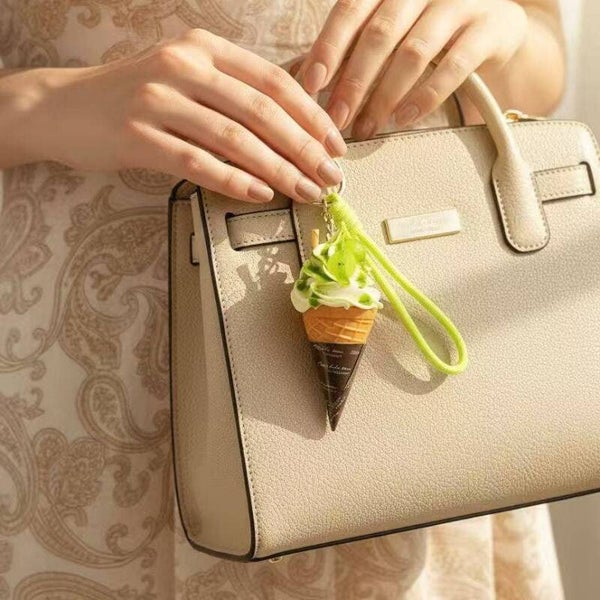 Porte-clé gourmand Cornet vert