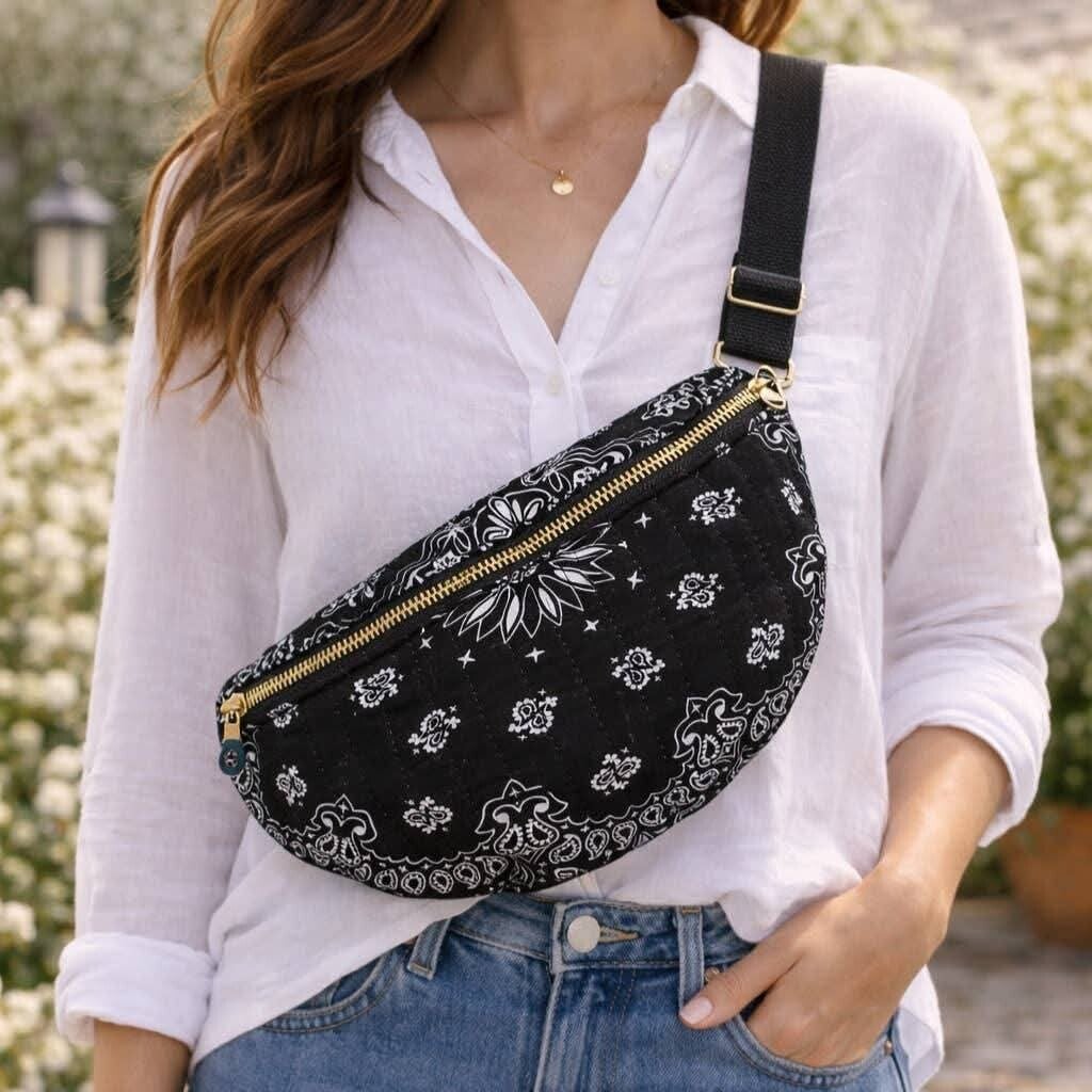 Sac banane bandana noir