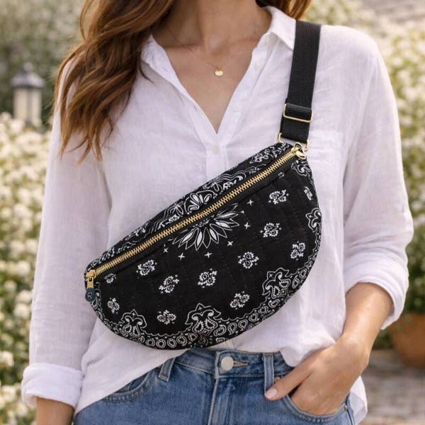 Sac banane bandana noir