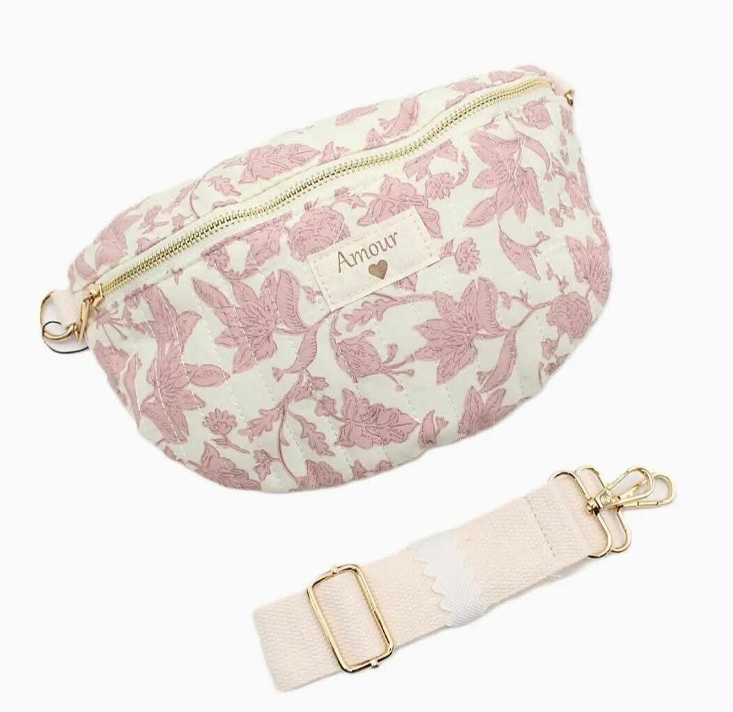 Sac banane Amour rose