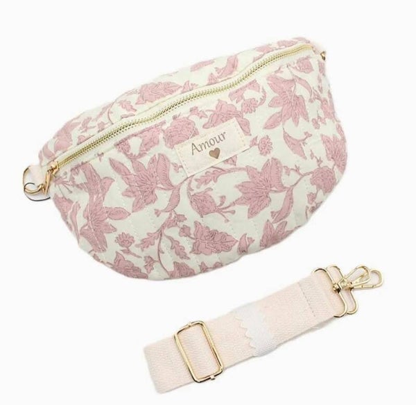 Sac banane Amour rose