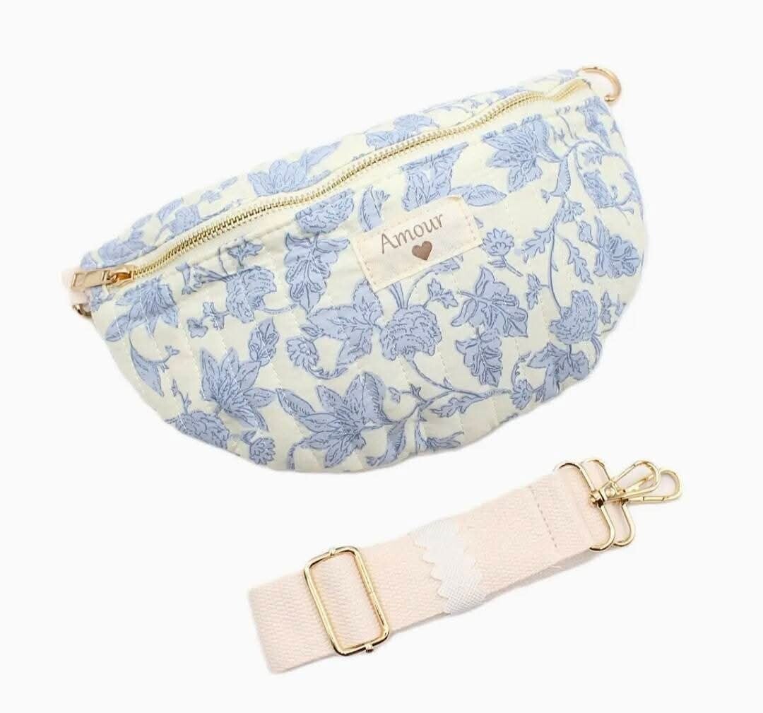 Sac banane Amour bleu