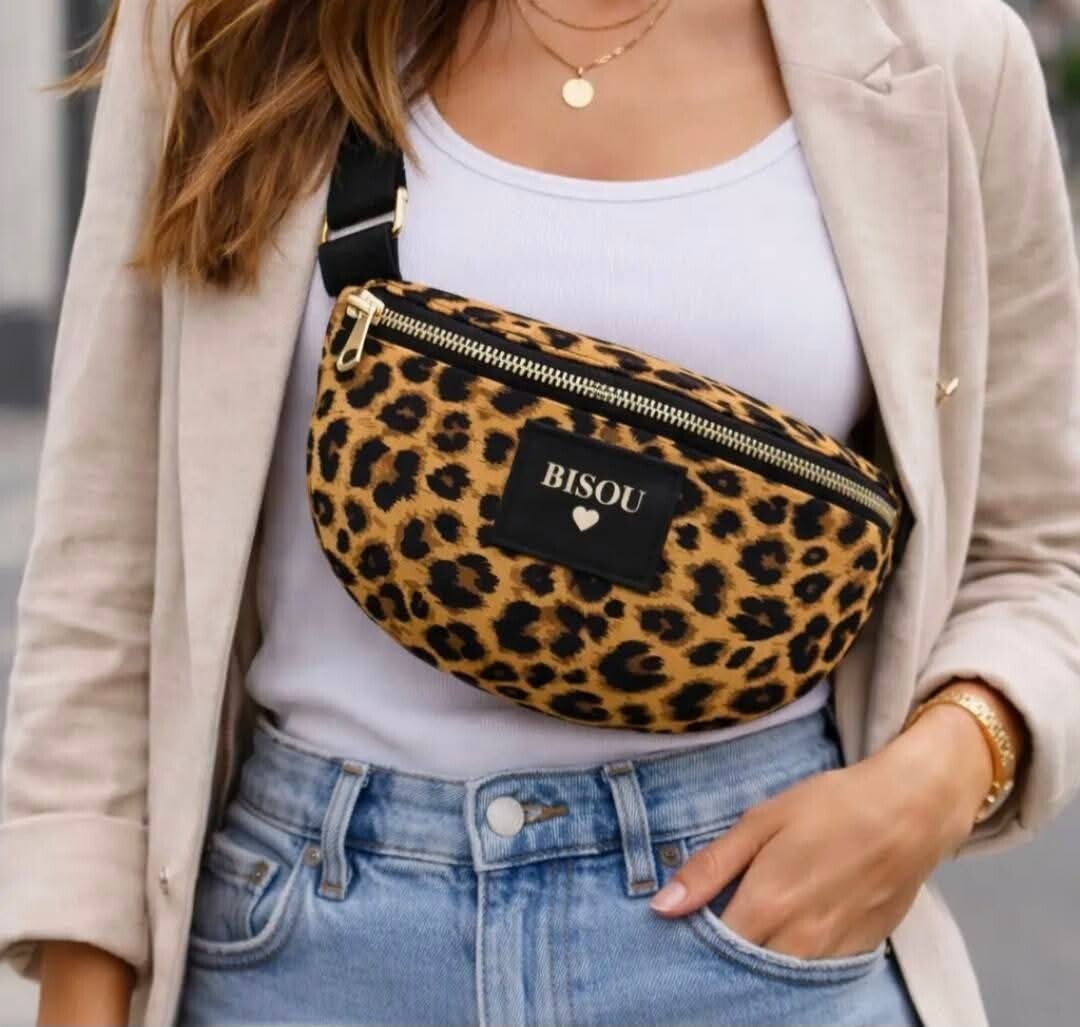 Sac banane léopard bisou