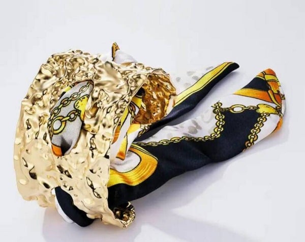 Bracelet manchette foulard noir