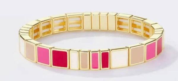 Bracelet 1 rang coloré rose