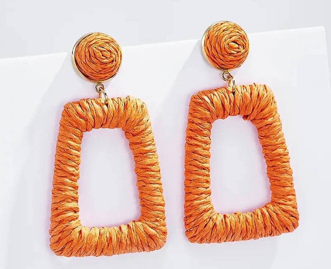 Boucles raphia orange