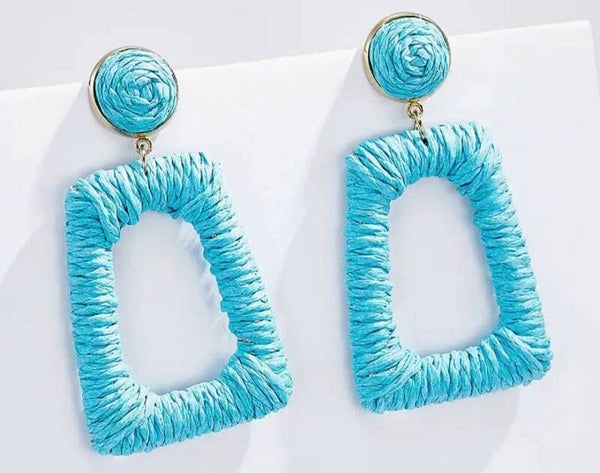 Boucles raphia bleu
