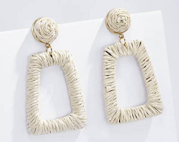 Boucles raphia blanc