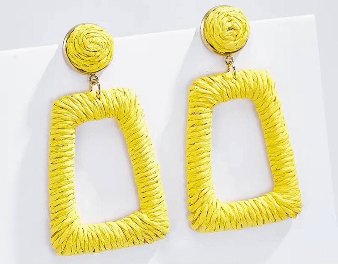 Boucles raphia jaune