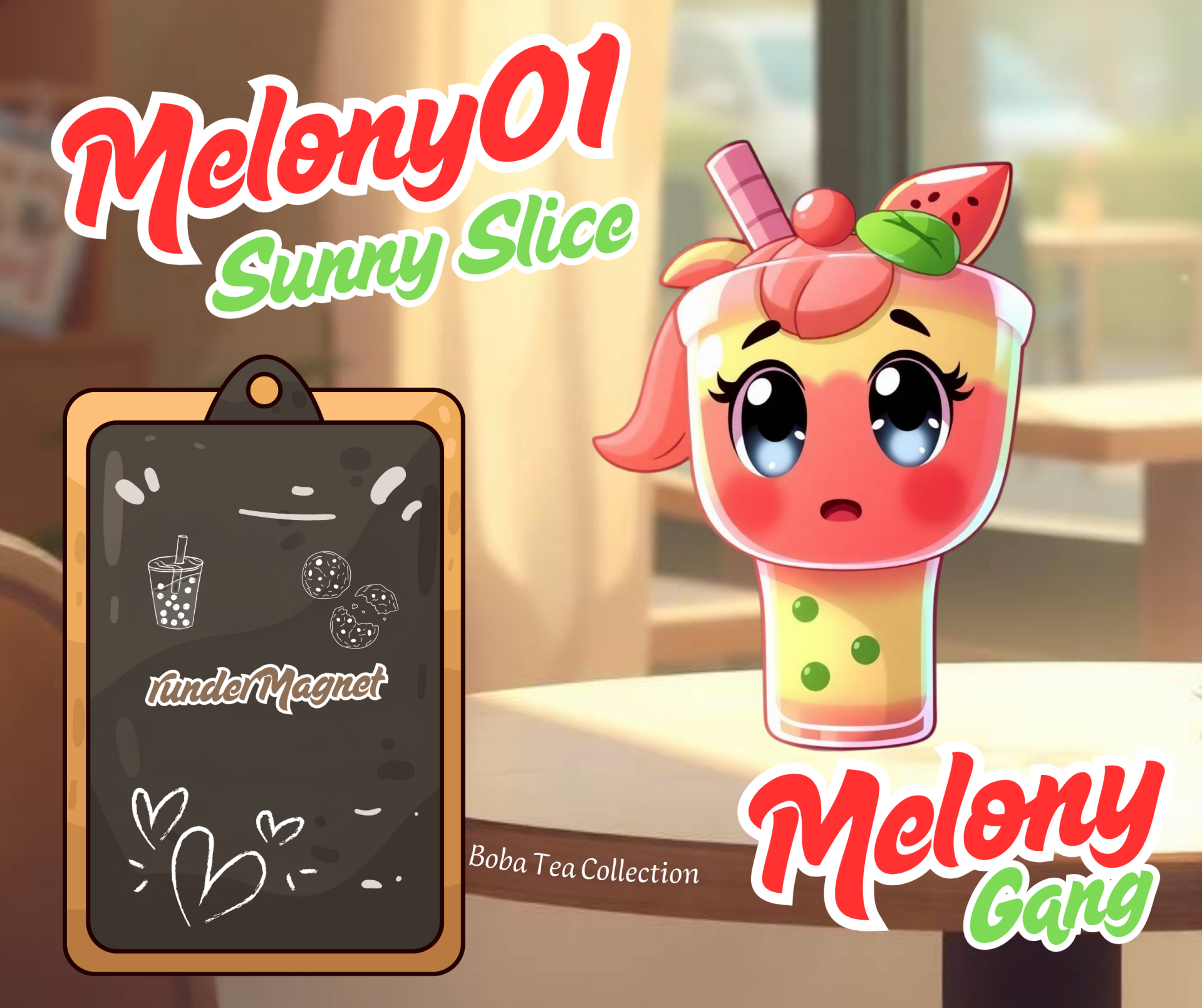 runder Magnet Melony01 Sunny Slice