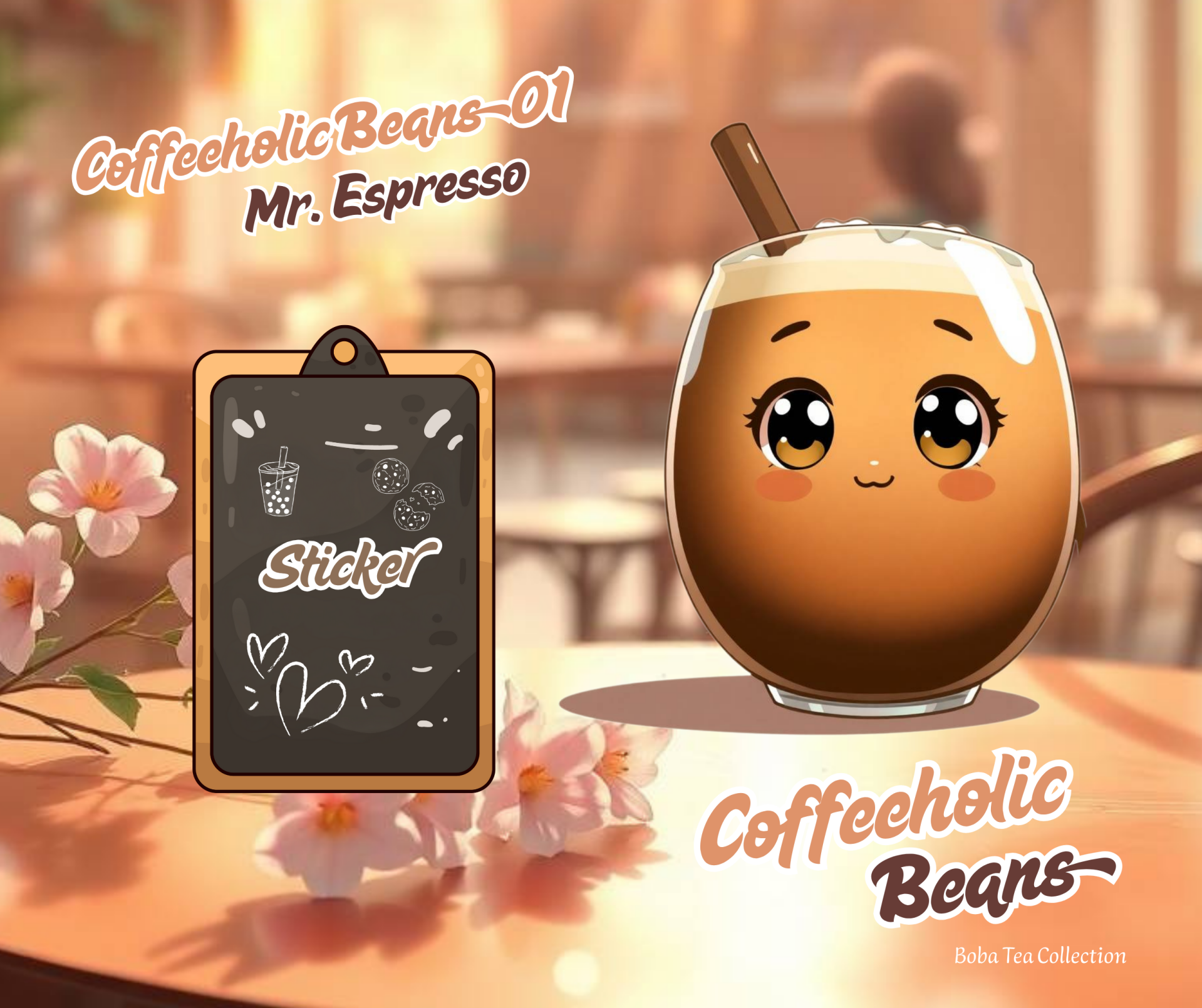 Sticker Coffeeholic Beans 01 Mr. Espresso