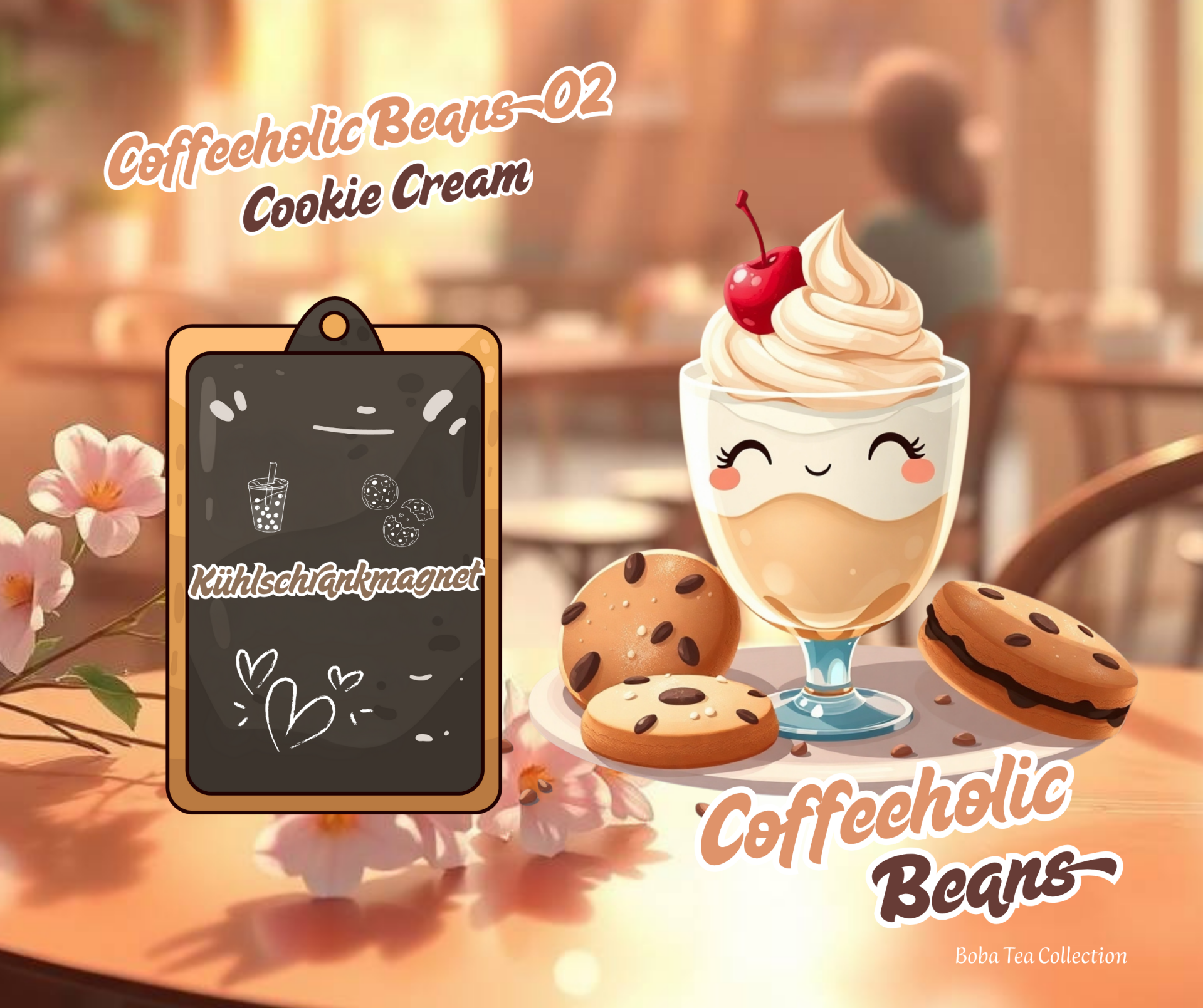 Kühlschrankmagnet Coffeeholic Beans 02 Cookie Cream