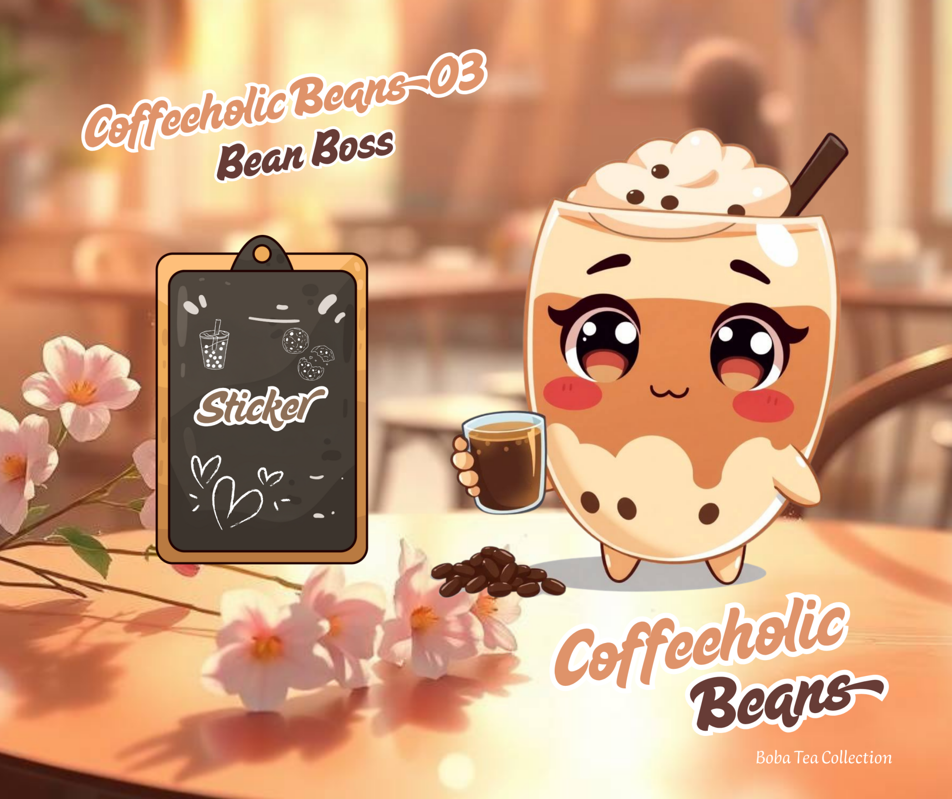 Sticker Coffeeholic Beans 03 Bean Boss