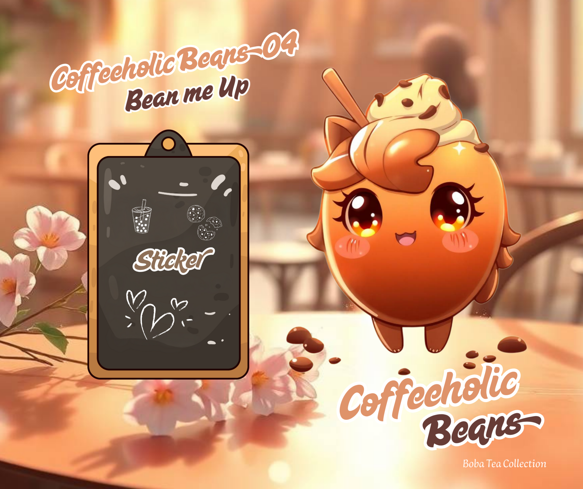 Sticker Coffeeholic Beans 04 Bean me Up