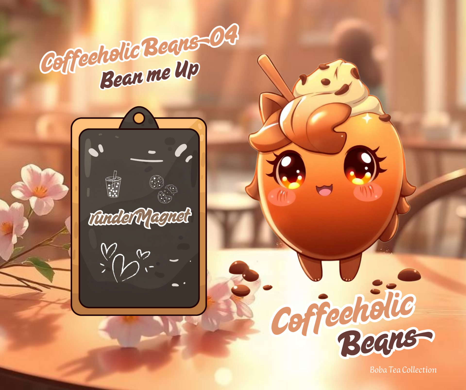 runder Magnet Coffeholic Beans 04 Bean Me Up