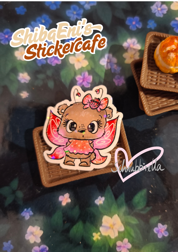 Erdbeer Bär Rosa – Glitzer & Classic Edition 🍓💗 Sticker Design by ShibaEni's Sticker Café   Illustration von Schnubbirella