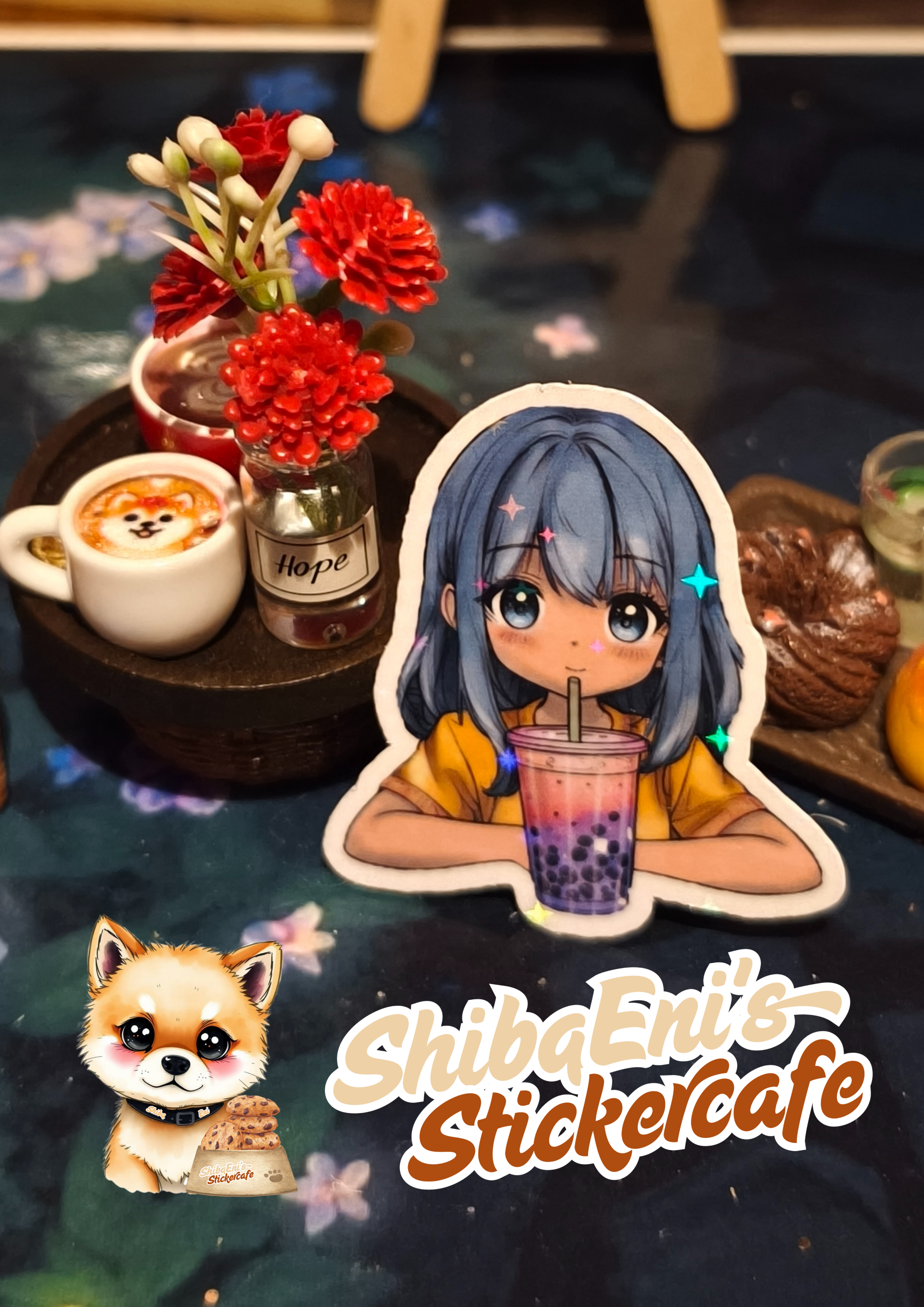 Sticker „Yuki – Bubble Tea Mädchen“