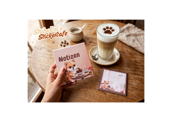 ShibaNotes – Cozy Café Set | Hardcover Notizblock Set mit Zusatzblock