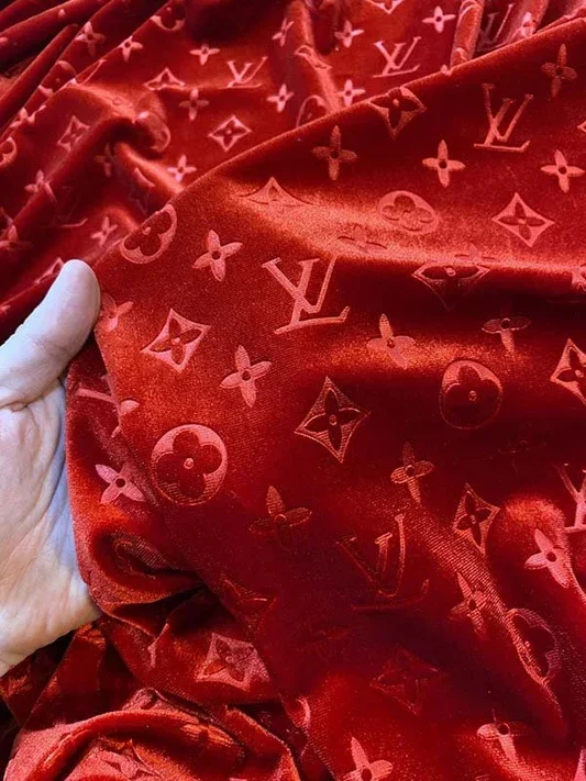 Crimson Monogram Fabric