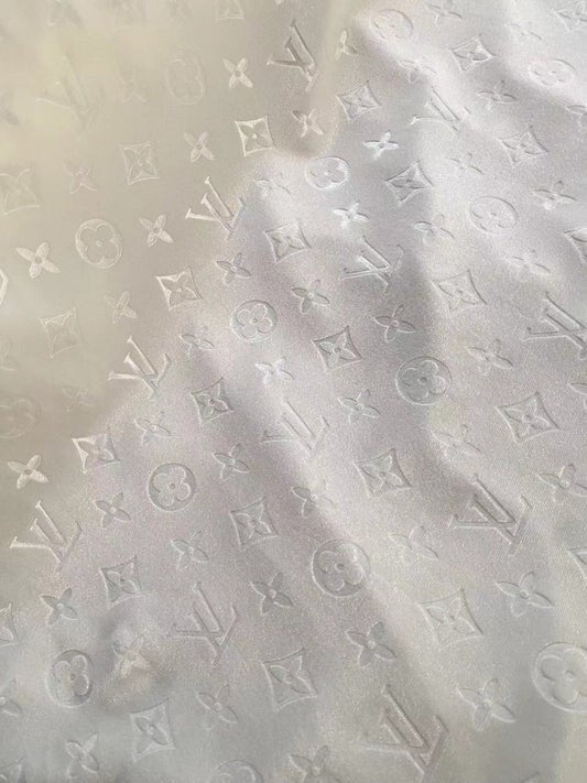 Ivory Frost Monogram Velvet