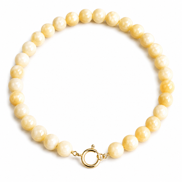 Natuurstenen kralenketting yellow