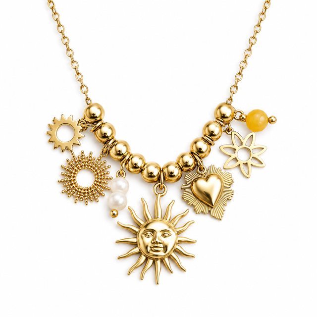 Kralen ketting met bedels ‘Kissed by the Sun’
