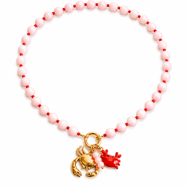 Kralen ketting met miyuki's -roze