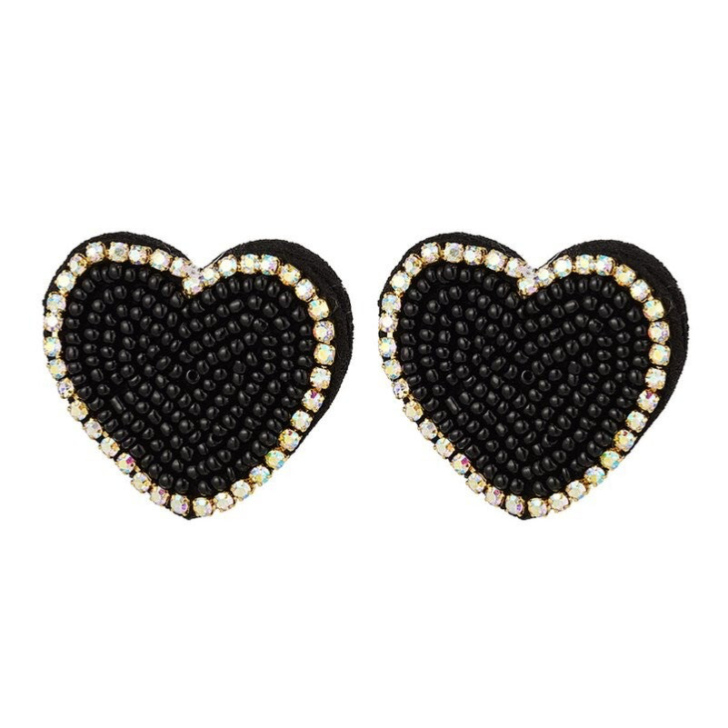 Heart oorbellen zwart