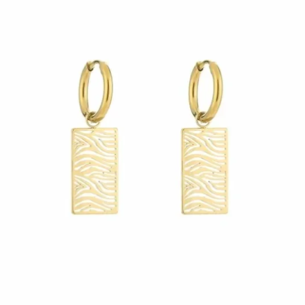 Zebra tag oorbellen
