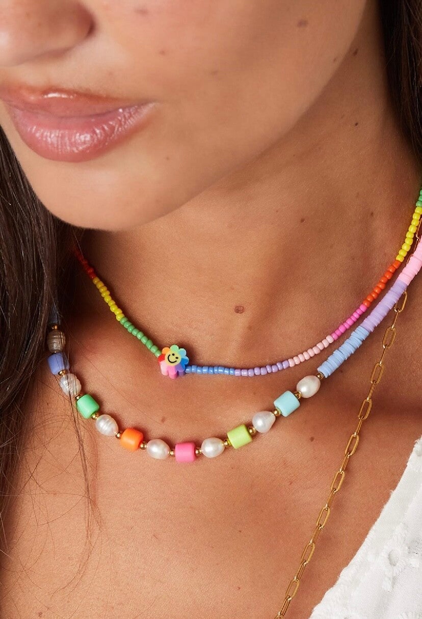 Smiley kralen ketting