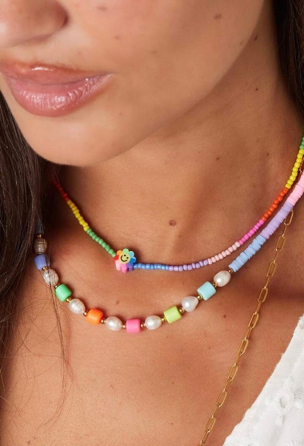 Smiley kralen ketting