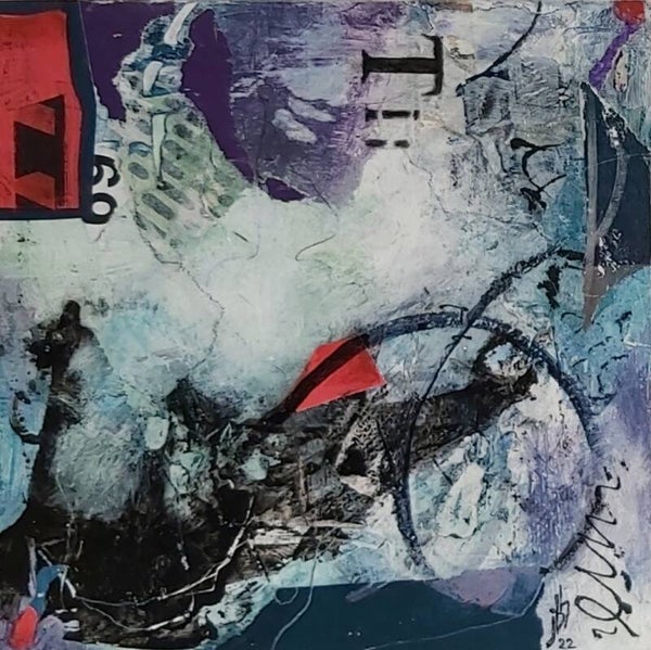 Catch II - mixed media - paneel - 20 x 20 cm. - UNICUM