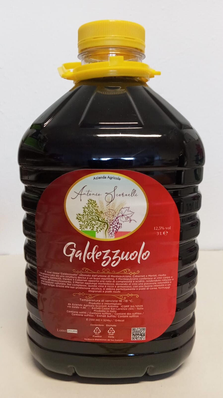Vino rosso Galdezzuolo pet lt 3